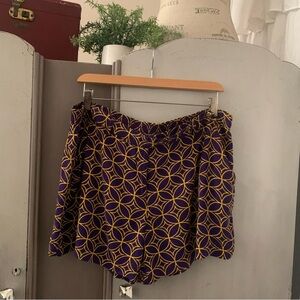 Escapada Purple and Gold Patterned Shorts